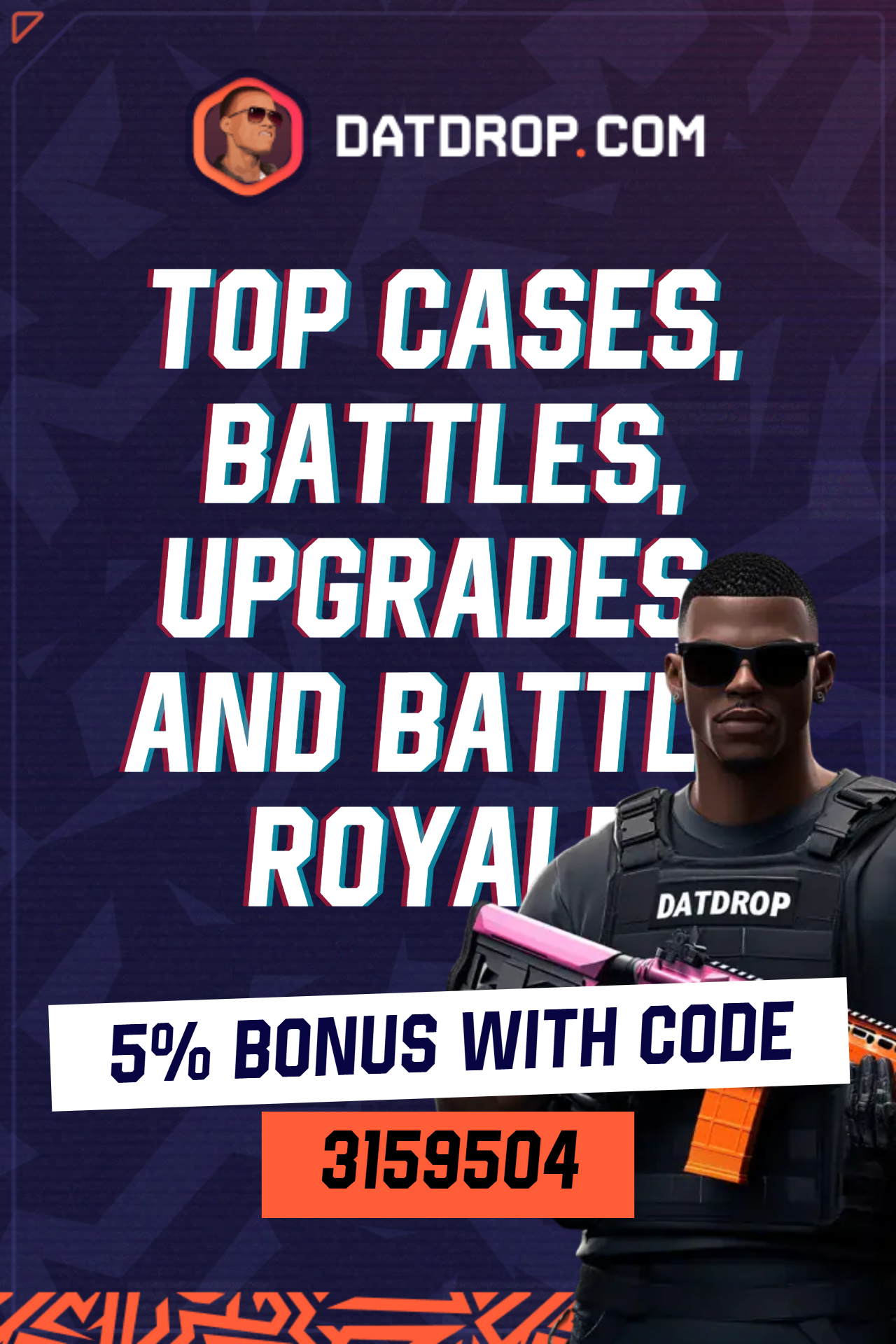 DatDrop — open real CS2 cases, 5% bonus with code 3159504